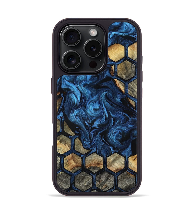 iPhone 16 Pro Wood Phone Case - Flor (Pattern, 818410)