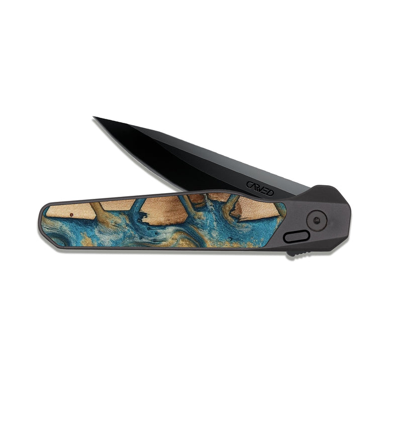 EDC Dark Slate Wood Pocket Knife - Brionna (Pattern, 818412)