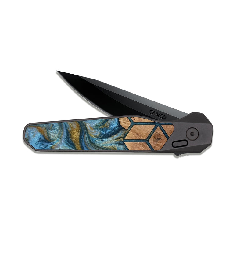 EDC Dark Slate Wood Pocket Knife - Rubye (Pattern, 818436)