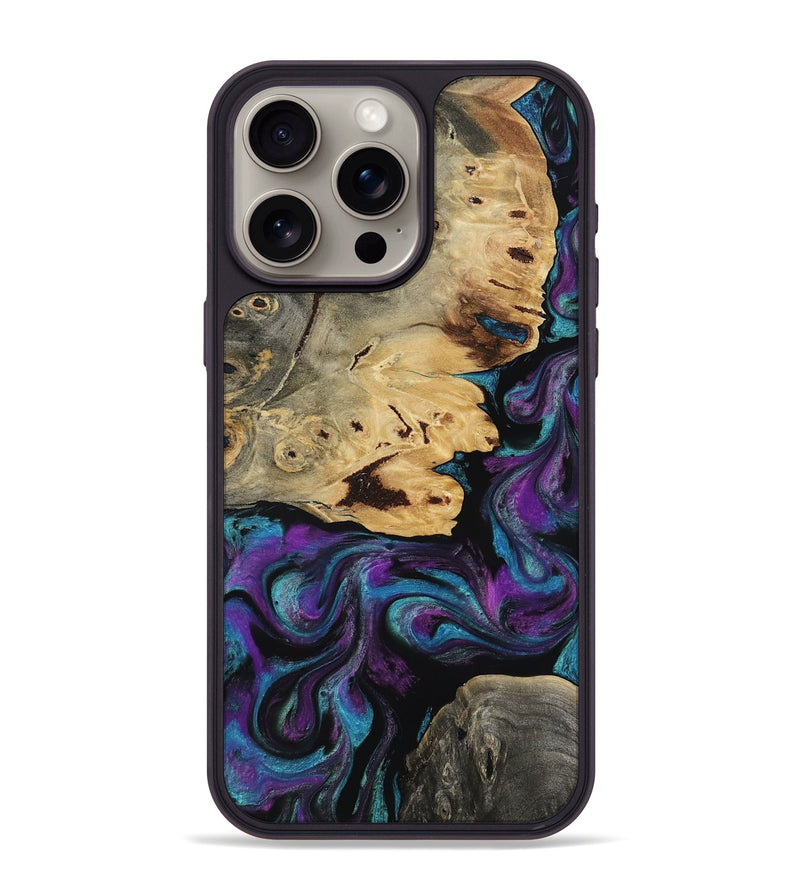 iPhone 15 Pro Max Wood Phone Case - Jamel (Purple, 818464)