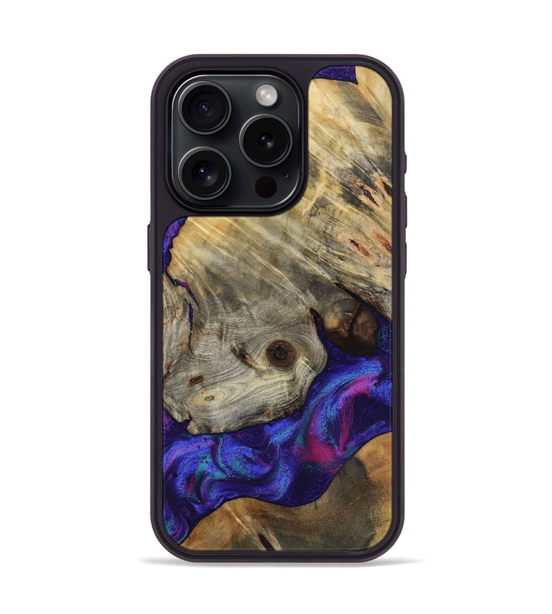iPhone 15 Pro Wood Phone Case - Lilly (Purple, 818469)