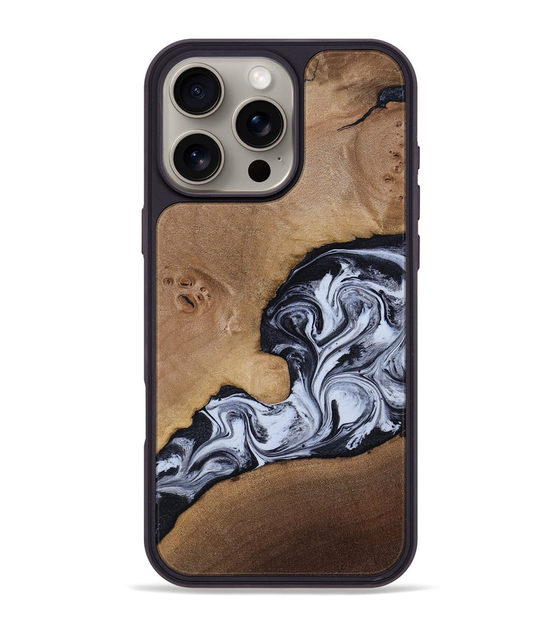 iPhone 16 Pro Max Wood Phone Case - Zana (Black & White, 818480)