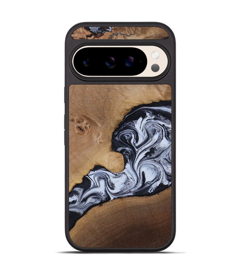 Pixel 10 Pro Wood Phone Case - Zana (Black & White, 818480)
