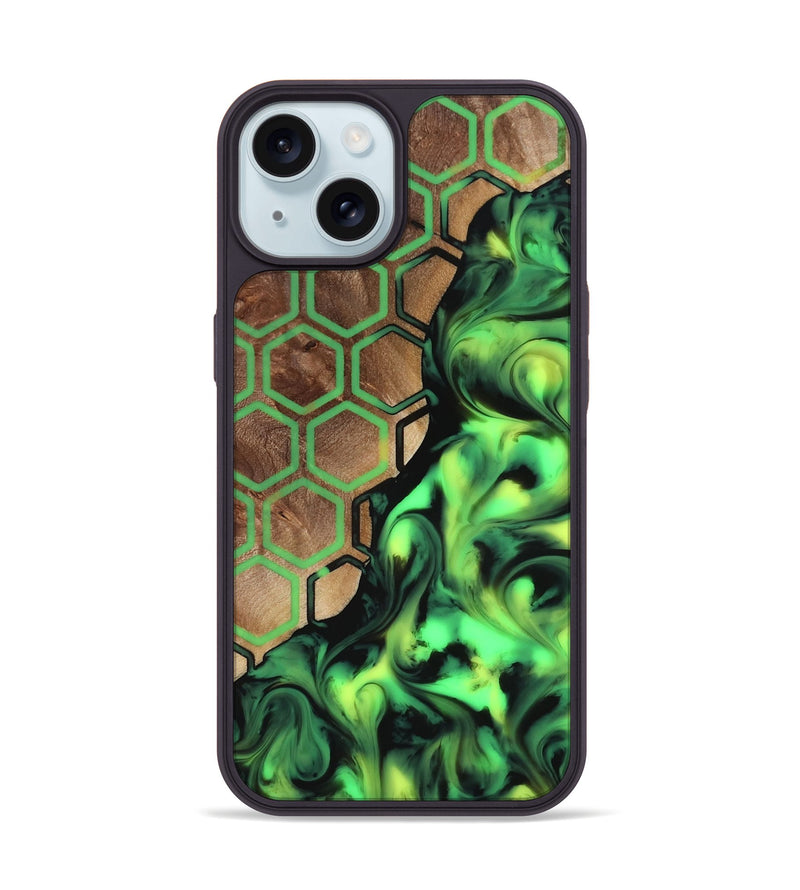 iPhone 15 Wood Phone Case - Alayna (Neon, 818508)