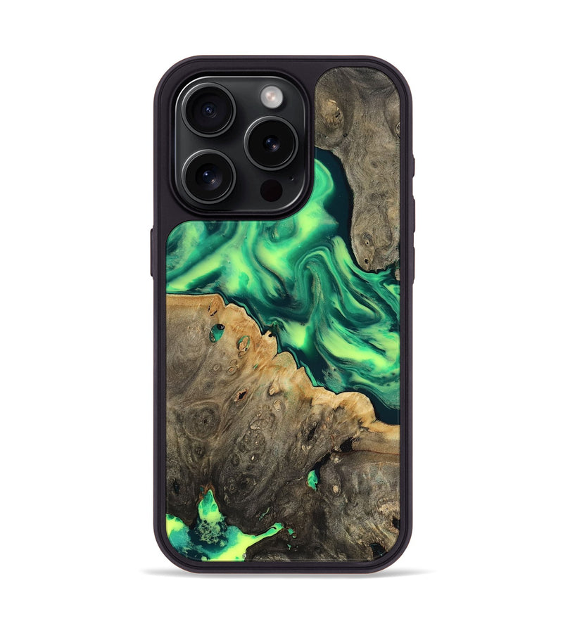 iPhone 15 Pro Wood Phone Case - Shelly (Neon, 818513)