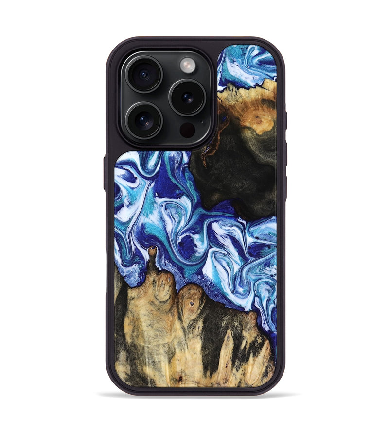 iPhone 16 Pro Wood Phone Case - Indigo (Blue, 818530)