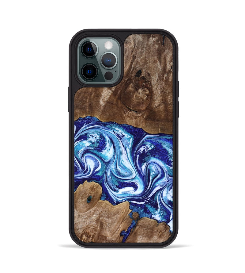 iPhone 12 Pro Wood Phone Case - Liddie (Blue, 818531)