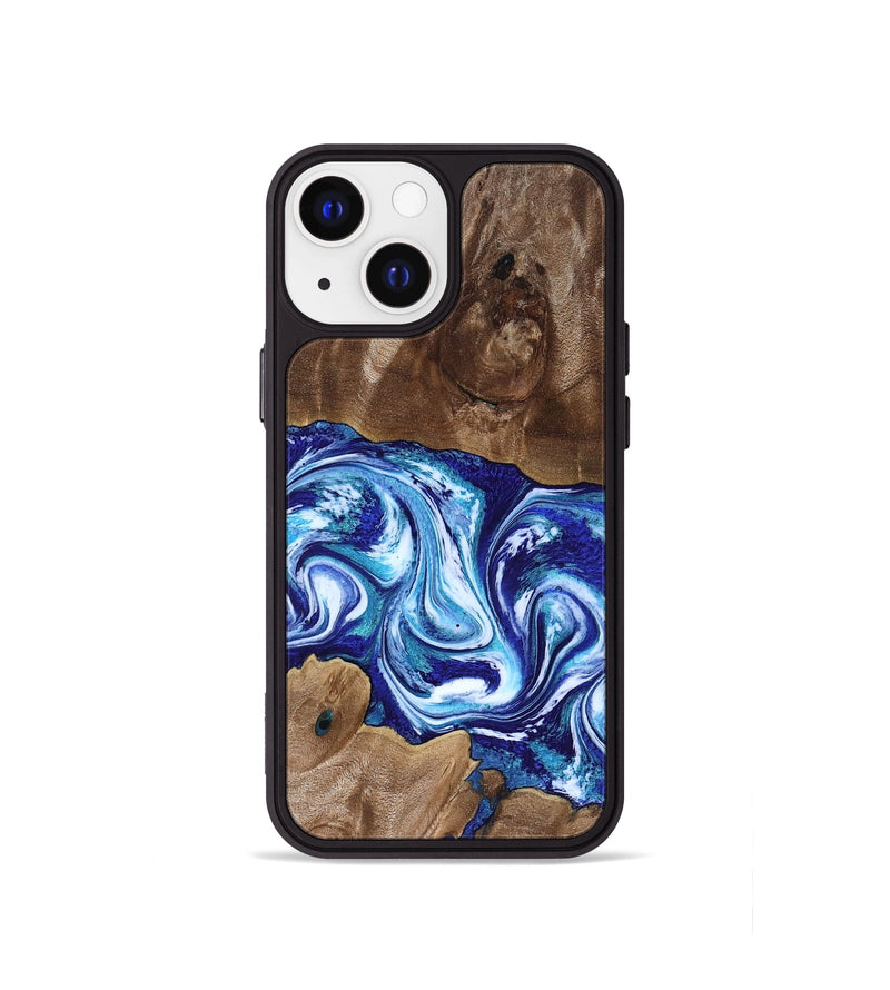 iPhone 13 mini Wood Phone Case - Liddie (Blue, 818531)
