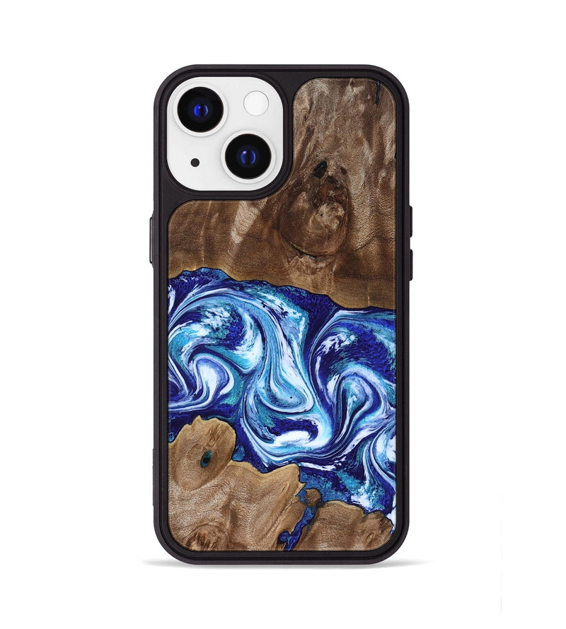 iPhone 13 Wood Phone Case - Liddie (Blue, 818531)