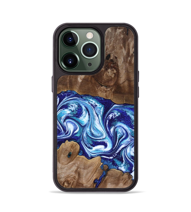 iPhone 13 Pro Wood Phone Case - Liddie (Blue, 818531)