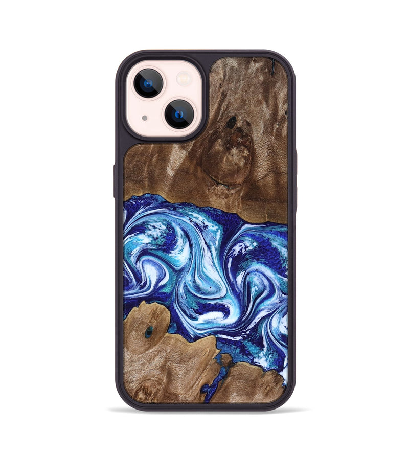 iPhone 14 Wood Phone Case - Liddie (Blue, 818531)
