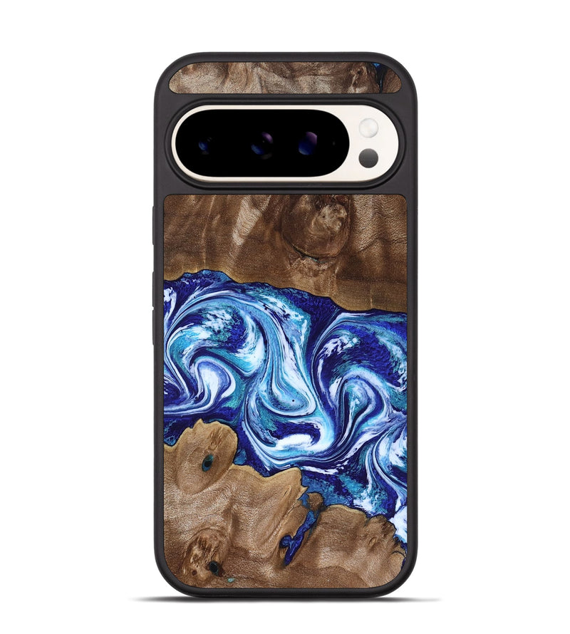 Pixel 9 Wood Phone Case - Liddie (Blue, 818531)