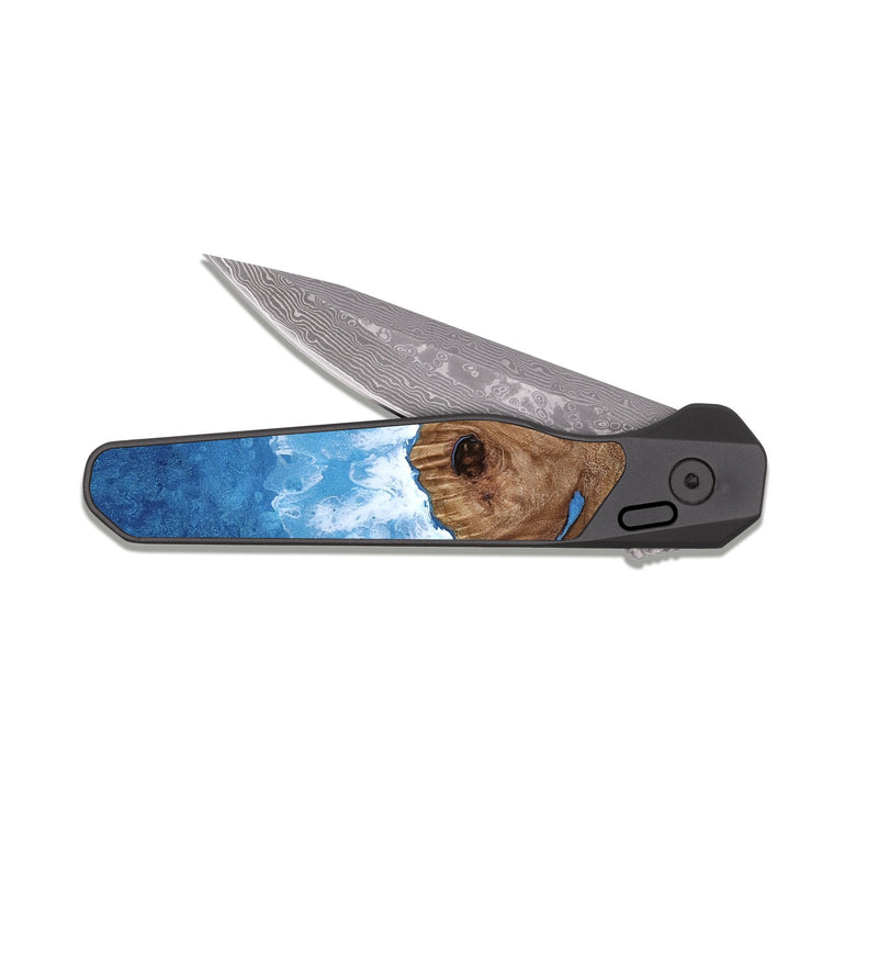 EDC Dark Damascus Wood Pocket Knife - Mohamed (Coastal, 818553)
