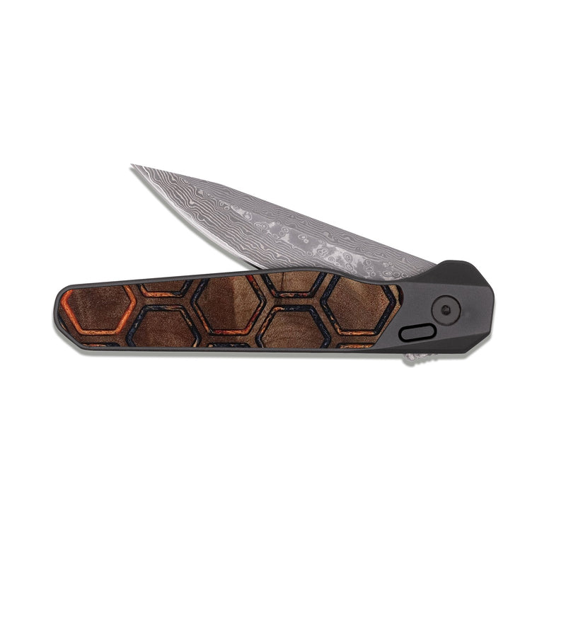 EDC Dark Damascus Wood Pocket Knife - Edwin (Pattern, 818561)