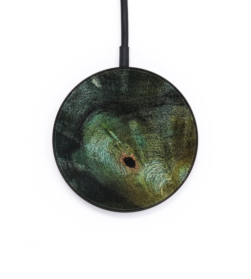 Circle Wood Wireless Charger - Odessa (Teal & Gold, 818594)