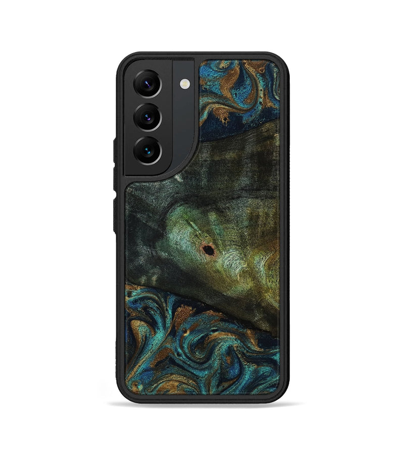 Galaxy S22 Wood Phone Case - Odessa (Teal & Gold, 818594)