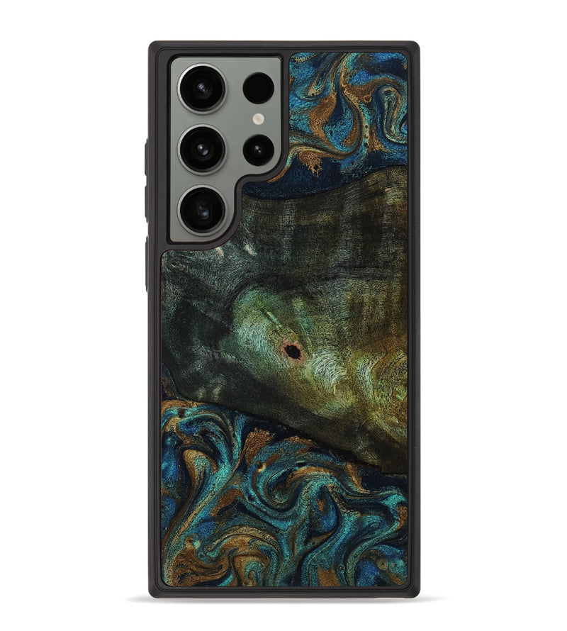 Galaxy S23 Ultra Wood Phone Case - Odessa (Teal & Gold, 818594)