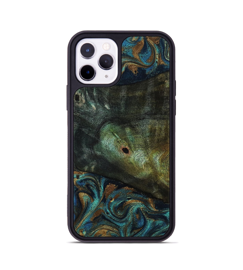 iPhone 11 Pro Wood Phone Case - Odessa (Teal & Gold, 818594)