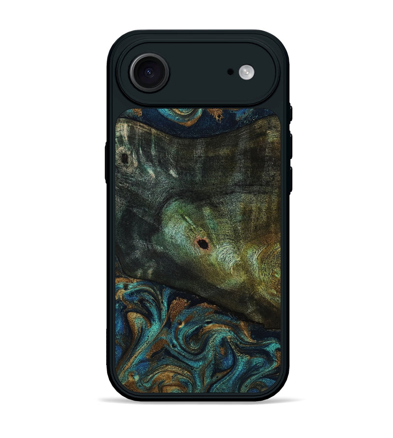 iPhone 17 Air Wood Phone Case - Odessa (Teal & Gold, 818594)