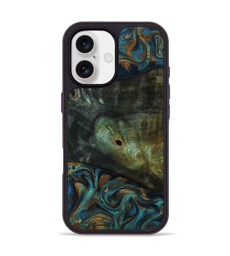 iPhone 17 Wood Phone Case - Odessa (Teal & Gold, 818594)
