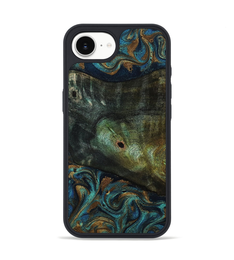 iPhone 17e Wood Phone Case - Odessa (Teal & Gold, 818594)