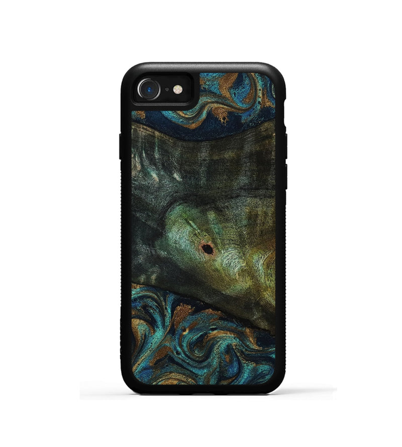 iPhone SE Wood Phone Case - Odessa (Teal & Gold, 818594)