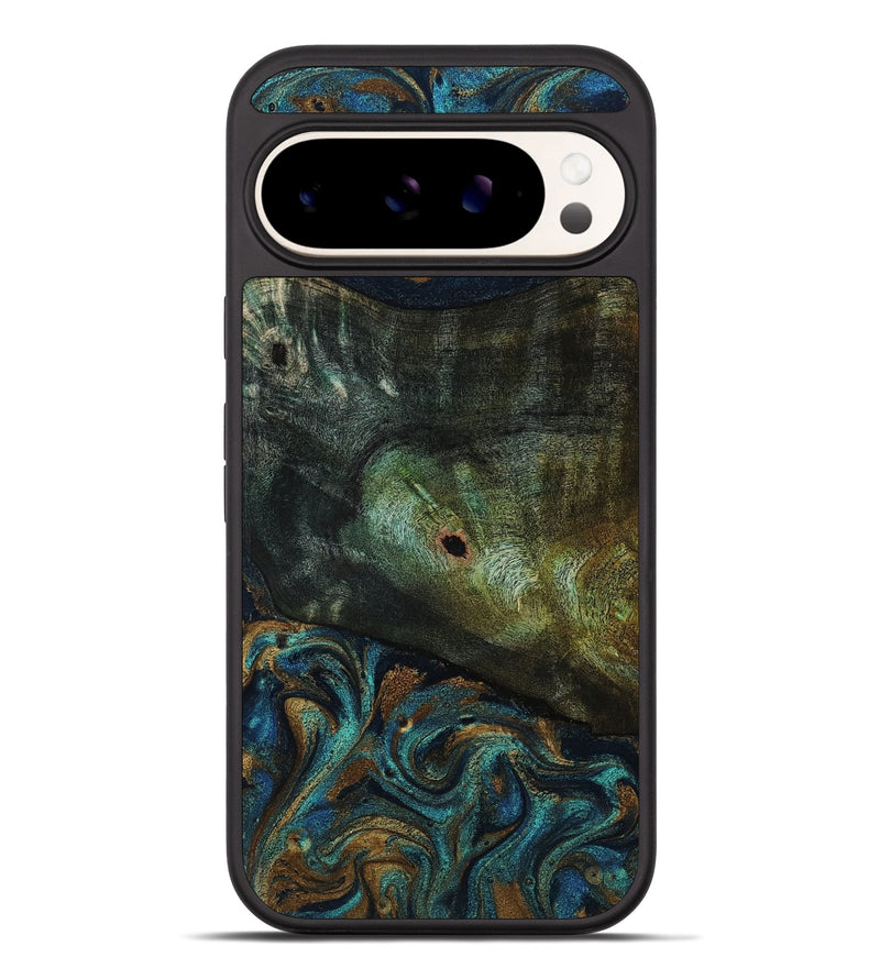 Pixel 10 Pro XL Wood Phone Case - Odessa (Teal & Gold, 818594)