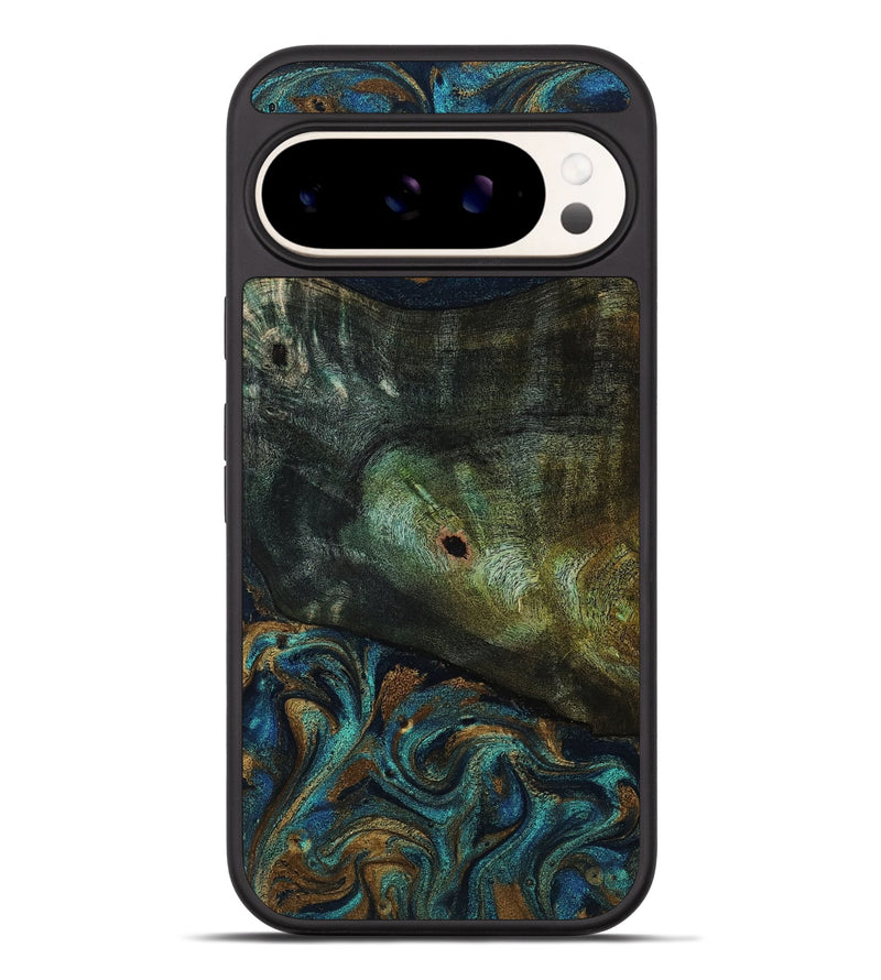 Pixel 9 Pro XL Wood Phone Case - Odessa (Teal & Gold, 818594)