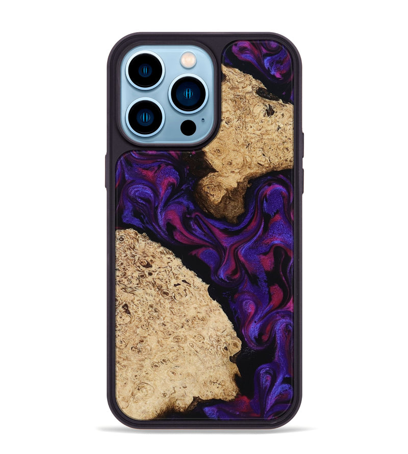 iPhone 14 Pro Max Wood Phone Case - Gia (Purple, 818598)