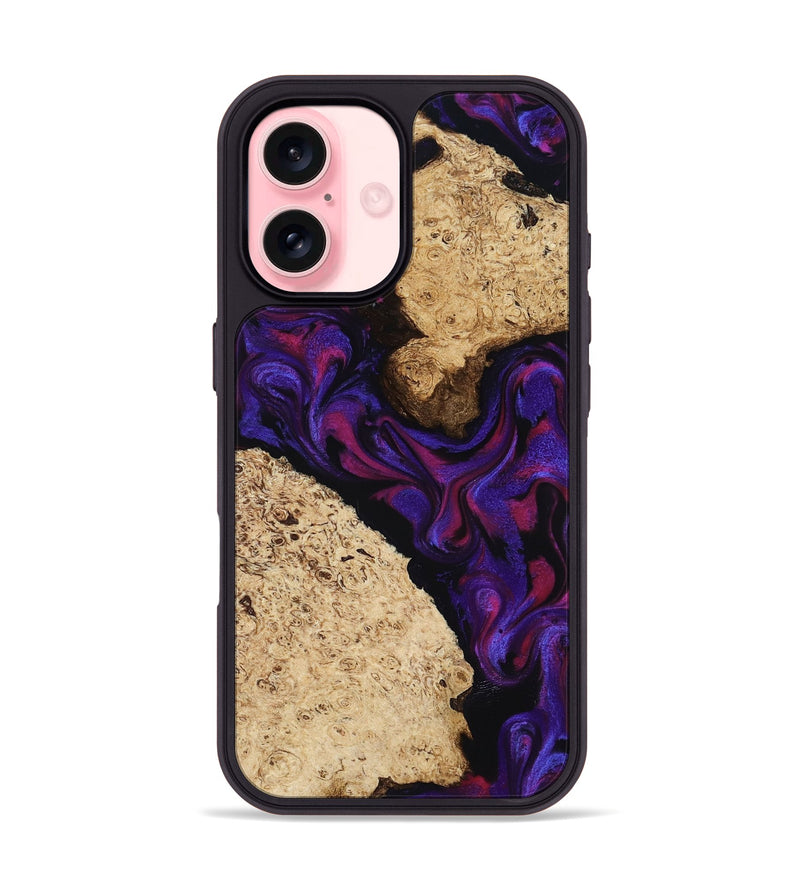 iPhone 16 Wood Phone Case - Gia (Purple, 818598)