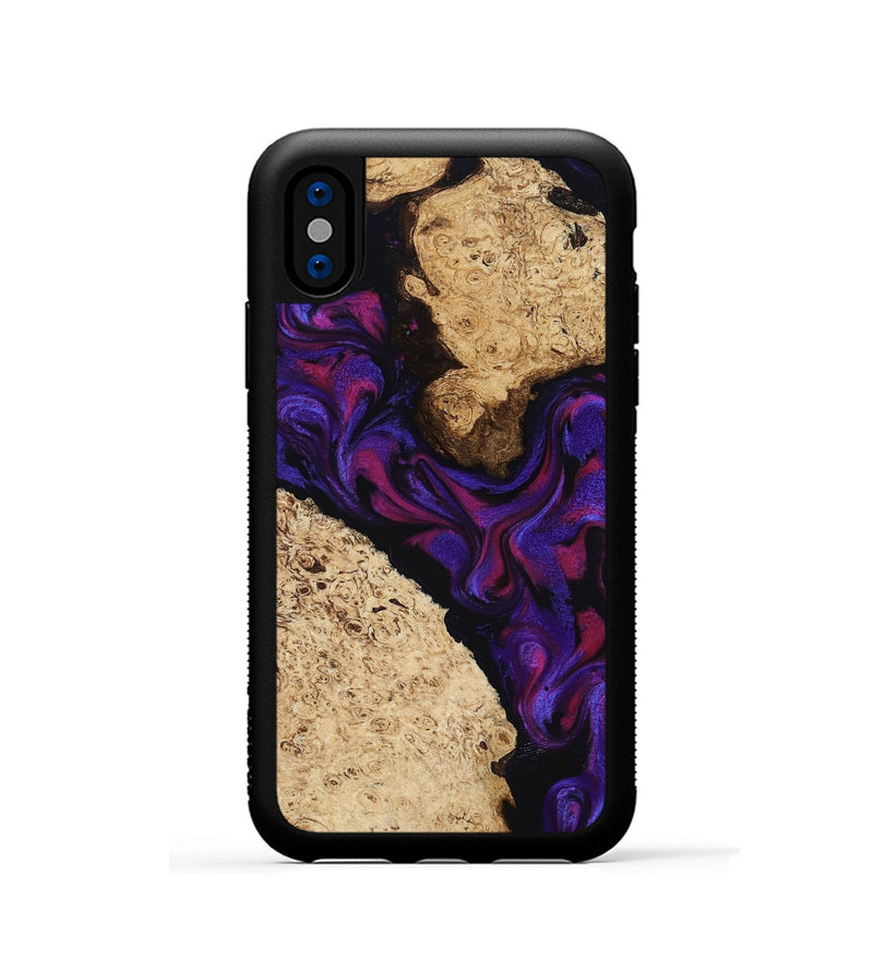 iPhone Xs Wood Phone Case - Gia (Purple, 818598)