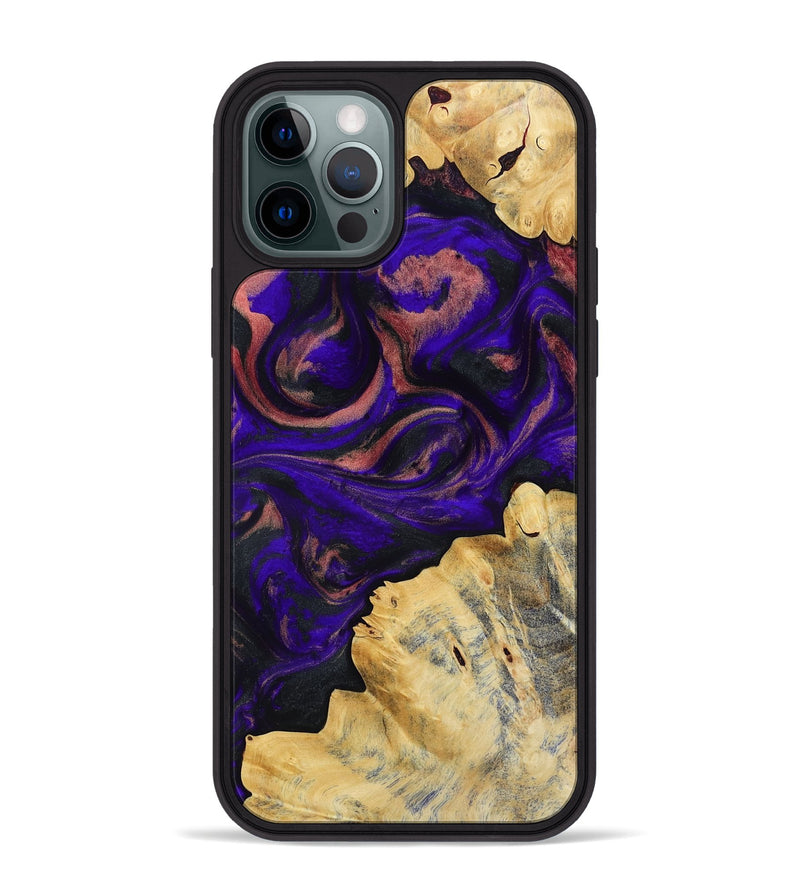 iPhone 12 Pro Max Wood Phone Case - Nat (Purple, 818600)