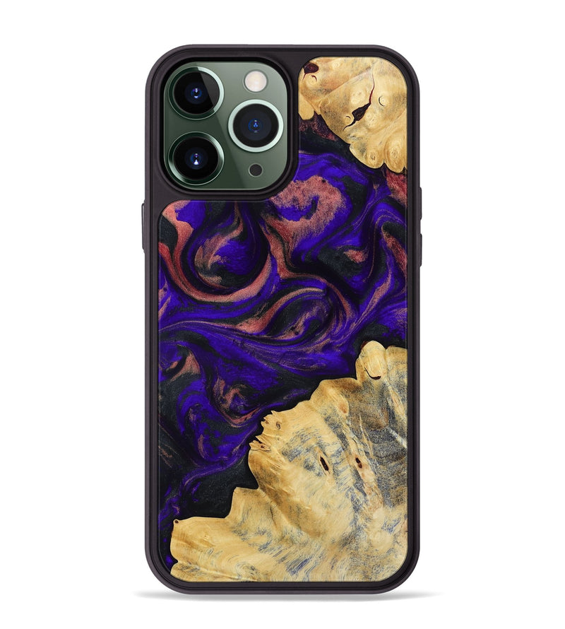 iPhone 13 Pro Max Wood Phone Case - Nat (Purple, 818600)