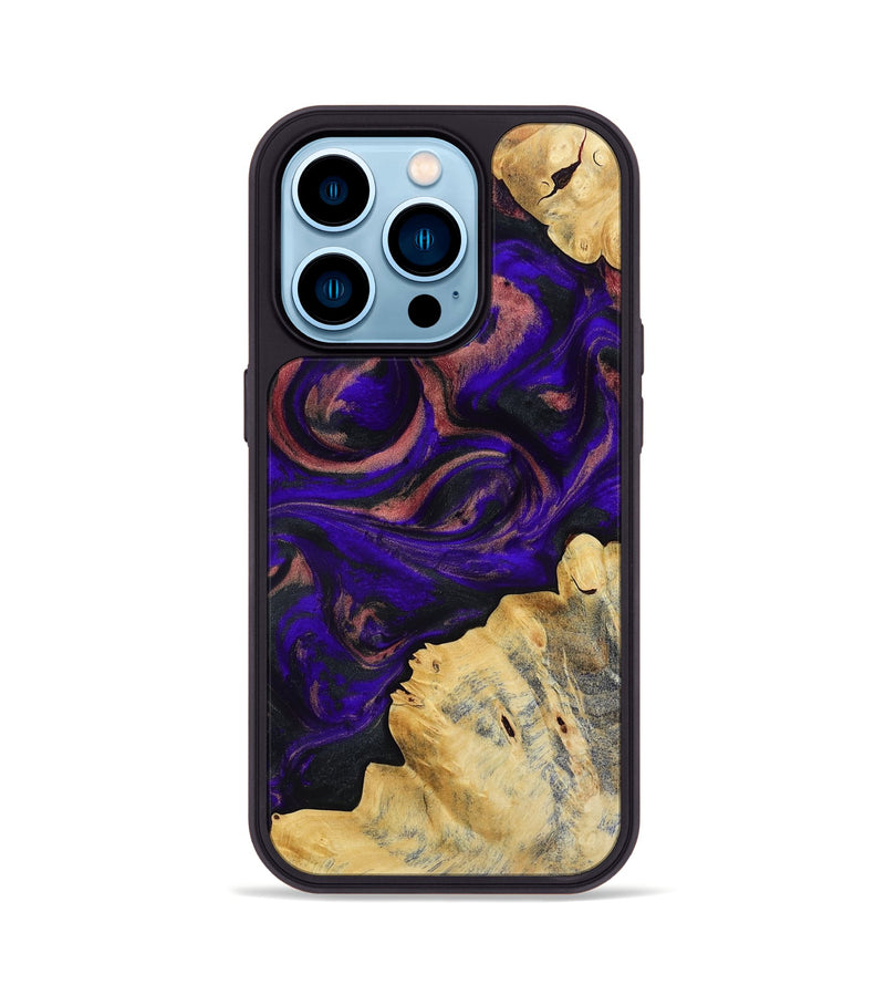 iPhone 14 Pro Wood Phone Case - Nat (Purple, 818600)