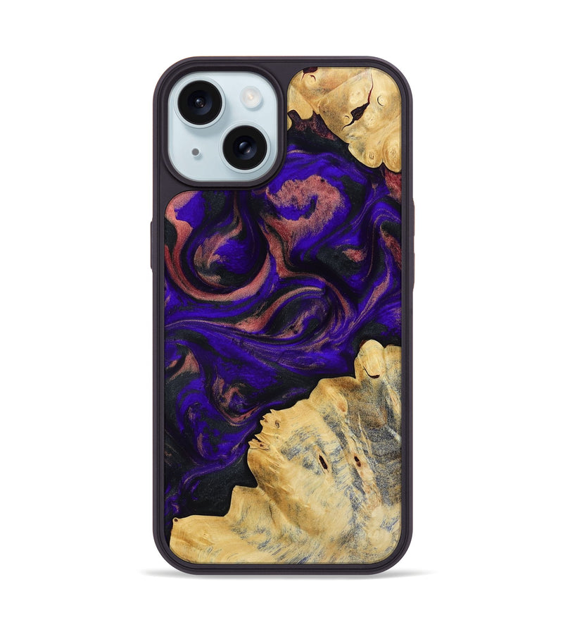 iPhone 15 Wood Phone Case - Nat (Purple, 818600)