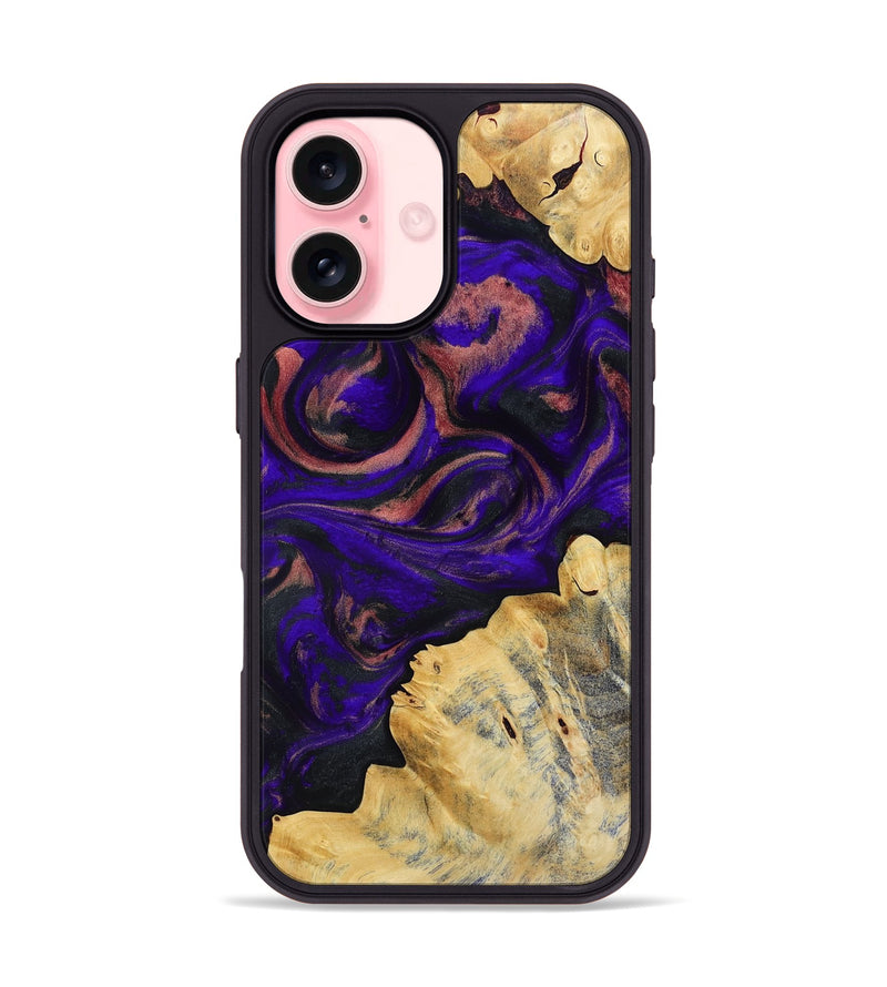 iPhone 16 Wood Phone Case - Nat (Purple, 818600)