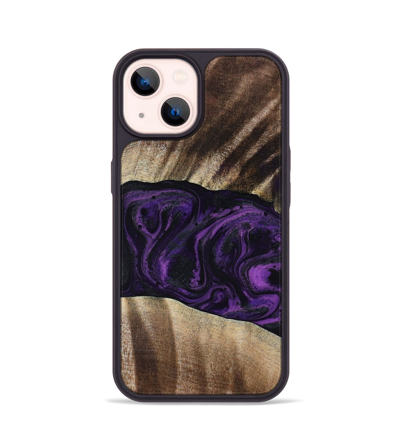 iPhone 14 Wood Phone Case - Brook (Purple, 818601)