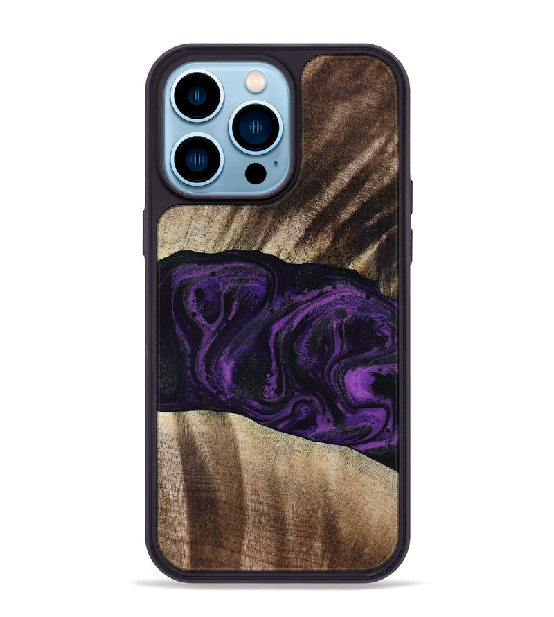 iPhone 14 Pro Max Wood Phone Case - Brook (Purple, 818601)