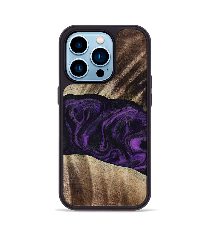 iPhone 14 Pro Wood Phone Case - Brook (Purple, 818601)