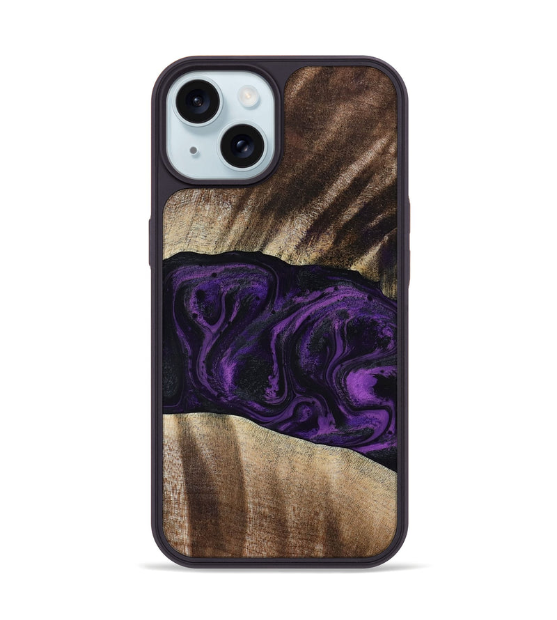 iPhone 15 Wood Phone Case - Brook (Purple, 818601)