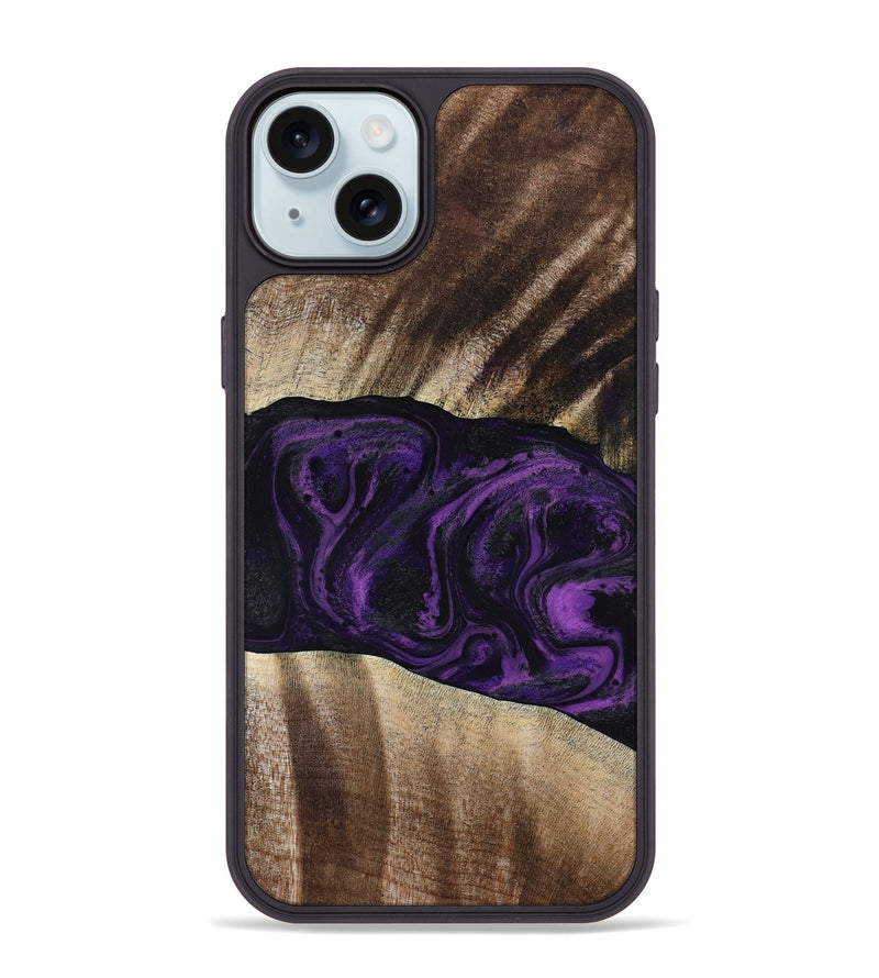 iPhone 15 Plus Wood Phone Case - Brook (Purple, 818601)