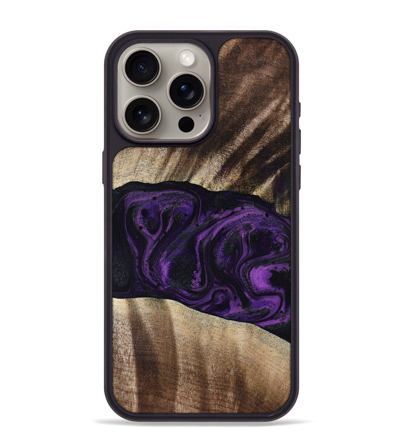 iPhone 15 Pro Max Wood Phone Case - Brook (Purple, 818601)
