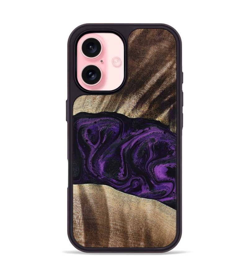 iPhone 16 Wood Phone Case - Brook (Purple, 818601)