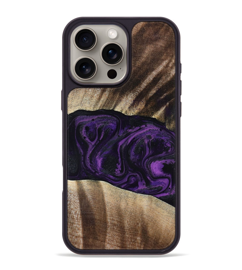 iPhone 16 Pro Max Wood Phone Case - Brook (Purple, 818601)