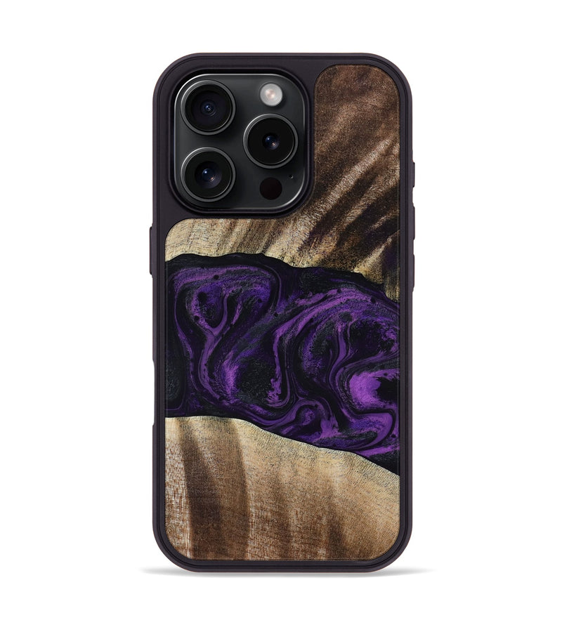 iPhone 16 Pro Wood Phone Case - Brook (Purple, 818601)