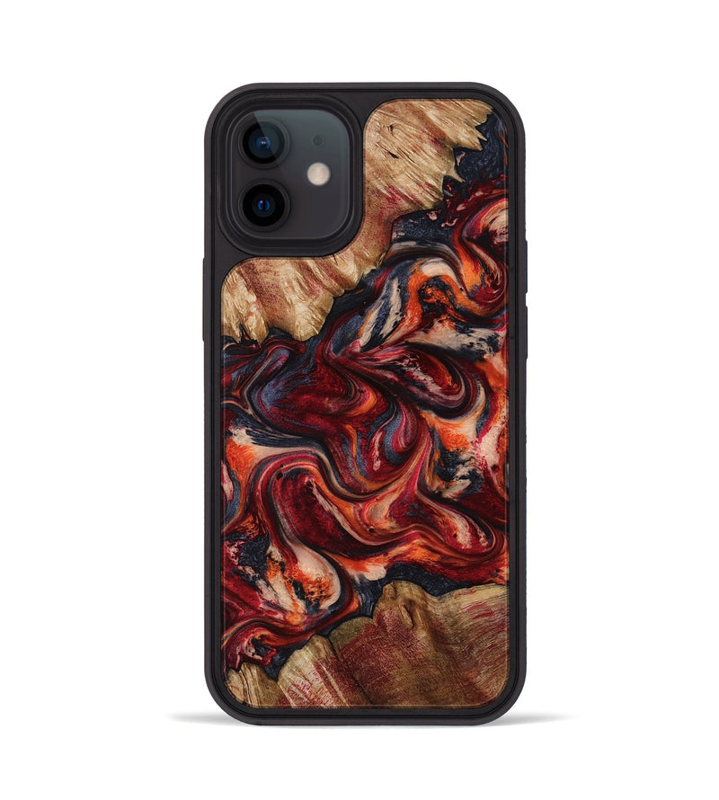 iPhone 12 Wood Phone Case - Shawnte (Red, 818602)