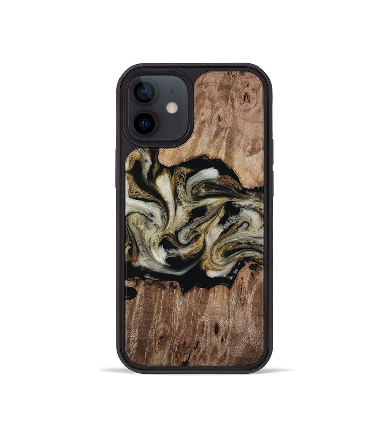 iPhone 12 mini Wood Phone Case - Zora (Black & White, 818604)