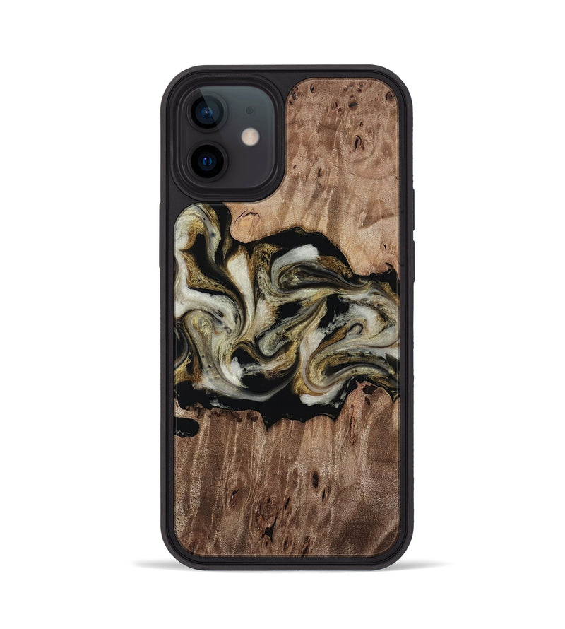 iPhone 12 Wood Phone Case - Zora (Black & White, 818604)