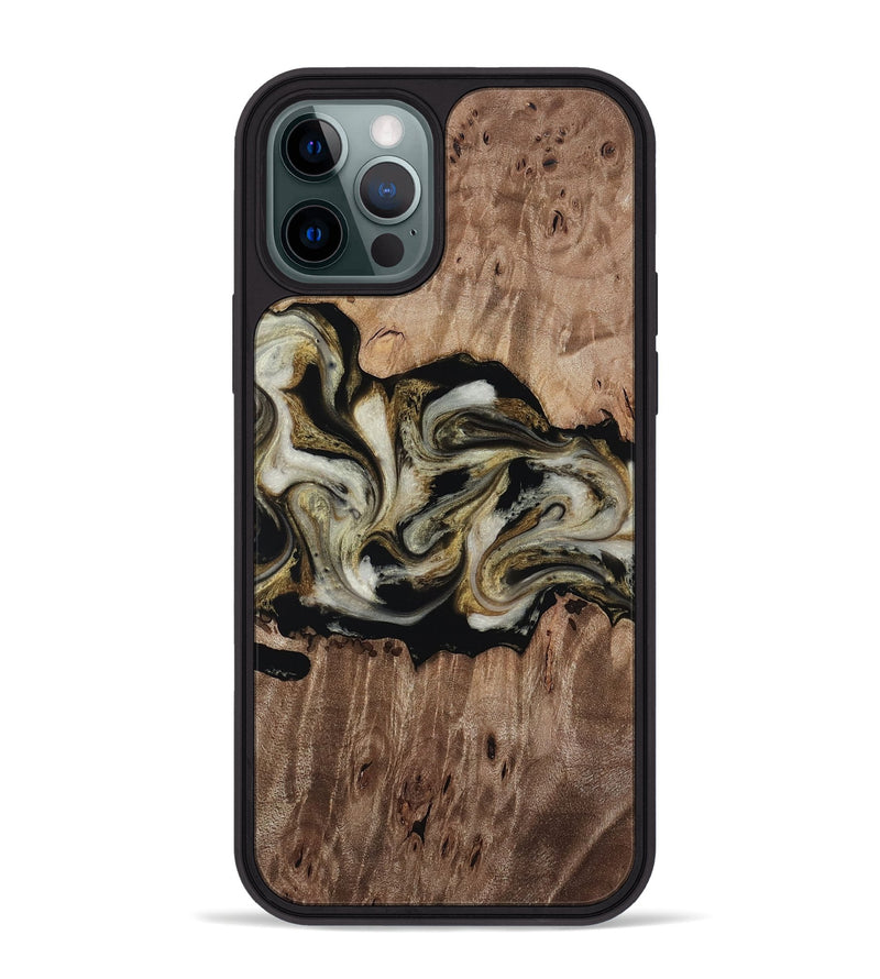 iPhone 12 Pro Max Wood Phone Case - Zora (Black & White, 818604)
