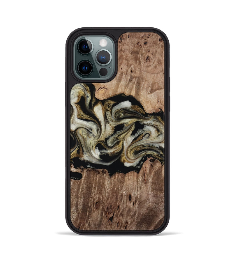 iPhone 12 Pro Wood Phone Case - Zora (Black & White, 818604)